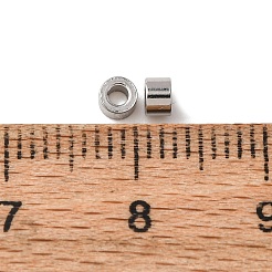 変色防止304ステンレススチールコラムスペーサービーズ  ステンレス鋼色  3x2mm  穴：1.5mm&nbsp;STAS-S040-03
