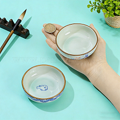 2個 2スタイル 磁器インク皿  フラットラウンド  混合図形  90x29mm  1個/スタイル&nbsp;AJEW-GA0010-88