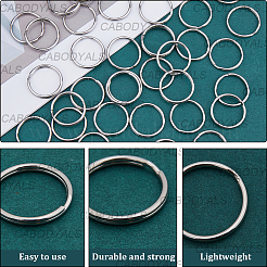 304ステンレススチール製スプリットキーリング40個  キーホルダー留め金のパーツ  ステンレス鋼色  内径：20mm  23x1.5~2.5mm&nbsp;STAS-CY0001-01A-P