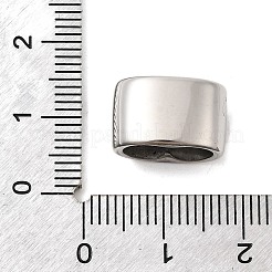 304ステンレス鋼スペーサーバー  長方形  レザーコードブレスレット作り用  変色しない  ステンレス鋼色  9x14.5x9mm  穴：11.5x6.5mm&nbsp;STAS-A130-06P