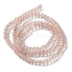 ガラスビーズ連売り  多面カットそろばん  ロンデル  鮭色  2.3~2.7x2mm  穴：0.4mm  約135~140個/連  26~27cm&nbsp;EGLA-A034-T1mm-D21
