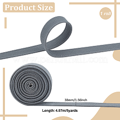 ポリコットンリボン  洋服アクセサリー  グレー  1-1/2インチ（38mm）  約5.00ヤード（4.57m）/バンドル&nbsp;OCOR-WH0086-67B