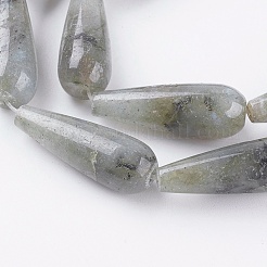 天然石ラブラドライトビーズ連売り  ティアドロップ  28.5~30x10~10.5mm  穴：1.8mm  約13個/連  15.1インチ（38.5cm）&nbsp;G-A175E-B13