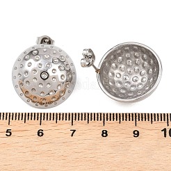 304ステンレススチールスタッドピアス  半円  ステンレス鋼色  20.5mm&nbsp;EJEW-G457-04B-P