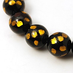 手作り銀箔ガラスベネチアンビーズ連売り  ラウンド  ミックスカラー  20mm  穴：1mm&nbsp;FOIL-G023-20mm-M