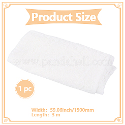 ナイロンフラワーレースリボン  洋服アクセサリー  ホワイト  59-1/8インチ（1500mm）&nbsp;OCOR-WH20013-009A
