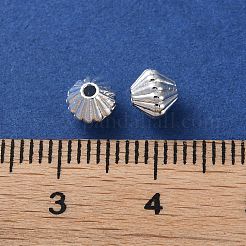 合金のスペーサービーズ  長持ちメッキ  溝付き  双円錐形  銀  5.3x5mm  穴：1.2mm&nbsp;PALLOY-F309-39S