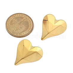 女性用304ステンレススチールスタッドピアス  18KGP本金メッキ  ハート  27x25mm&nbsp;EJEW-B113-01G-03