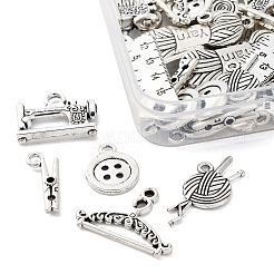 54個9スタイルの縫製テーマチベットスタイル合金ペンダント  混合図形  11~30x7.5~30x1~3.5mm  穴：1.6~2.5mm  6個/スタイル&nbsp;TIBE-FP0001-06