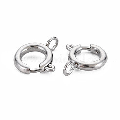 変色しない304ステンレススチールスプリングリング留め具  リング  ステンレス鋼色  14x12x4mm  穴：2mm&nbsp;STAS-N095-049P