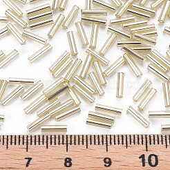 メッキガラス竹ビーズ  メタリックカラー  淡いチソウ  6~7x2mm  穴：1mm  約10000個/ポンド&nbsp;SEED-S046-01B-22