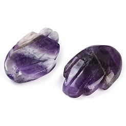 天然石アメジストペンダント  ハムサ手  26~27x18.5~19x6~6.5mm  穴：1.5mm&nbsp;G-K359-03G