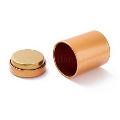 ブリキ収納ボックス  茶梱包箱  小型シリンダー密閉缶  ゴールデンロッド  6.85x4.5cm&nbsp;LS-CON-WH0068-56A