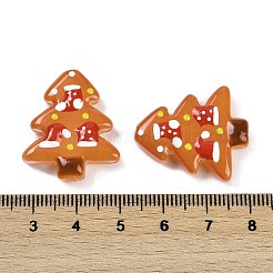 クリスマステーマの手作りランプワークビーズ  クリスマスツリー  ゴールデンロッド  25~26.5x18.5~22.5x6.5~7.5mm  穴：1.6~1.8mm&nbsp;LAMP-I027-07C