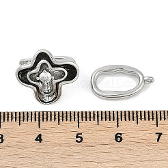 真鍮製マイクロペーブクリアキュービックジルコニアの留め金  カドミウムフリー＆ニッケルフリー＆鉛フリー  花  プラチナ  28x15.5mm  穴：1.4mm&nbsp;KK-U043-18P
