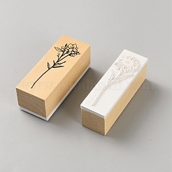 花柄の木製ゴムスタンプ8個  DIYスクラップブッキング用  バリーウッド  15~65x20~40x24mm&nbsp;AJEW-WH0596-325A