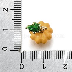 合金エナメルチャーム  ゴールドカラー  カボチャ  11.5x12.5x10.5mm  穴：1.5mm&nbsp;ENAM-D303-07G-05