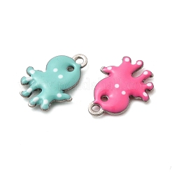 304ステンレススチールエナメルチャーム  海洋動物  ステンレス鋼色  タコ  12x9x2mm  穴：1.1mm&nbsp;STAS-Q363-14H-P