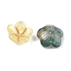 アクリルエナメルビーズキャップ  5  - 花びらの花  グリッターパウダー付き  ミックスカラー  10x10.5x4.5mm  穴：1.2mm&nbsp;MACR-K001-01