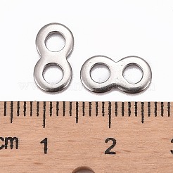 変色しないインフィニティ 201 ステンレススチール ビーズ スペーサー バー  ステンレス鋼色  11x6x1mm  穴：2.5mm&nbsp;X-STAS-R064-46