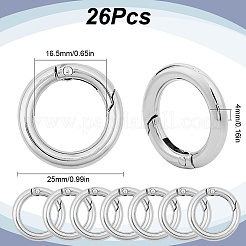 亜鉛合金スプリングゲートリング26個  プラチナ  25x4mm  内径：16.5mm&nbsp;FIND-SC0012-70
