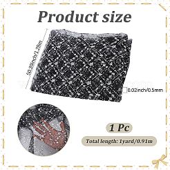 ポリエステルスパンコール生地  服装アクセサリー  ブラック  1280x0.5mm&nbsp;DIY-WH20048-027D