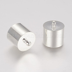 真鍮製コードエンドパーツ  エンドキャップ  銀色のメッキ  16x14mm  穴：1mm  内径：13.5mm&nbsp;KK-D219-16x14-S