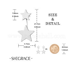真鍮製スタンドピアス  スター  プラチナ  21.7mm&nbsp;JE745A