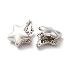 女性用真鍮スターフープピアス  プラチナ  21.5x19.5x14mm  ピン：0.8~1.1mm&nbsp;EJEW-Q024-07P