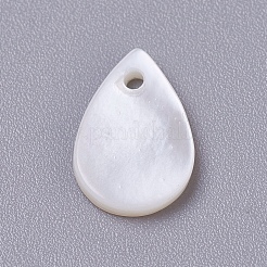 シェルペンダント  ティアドロップ  13.5x9x1.5mm  穴：1.5mm&nbsp;SSHEL-TAC0001-06B