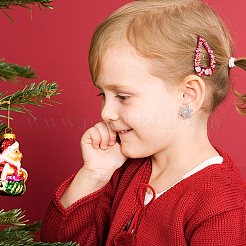 5ペア5スタイルの絶妙なクリスマススノーフレークキュービックジルコニアスタッドピアス  女性のための合金ジュエリー  プラチナ·ゴールデン  9~15x10~16.5mm  ピン：0.6mm  1ペア/スタイル&nbsp;EJEW-AN0002-39