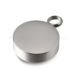 304ステンレスペンダント  フラットラウンドのチャーム  空白タグのスタンプ  艶出し  ステンレス鋼色  26x19x7mm  穴：5mm&nbsp;SA-CBAA2E4-02P