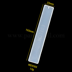 ブックマーク型シリコーン型  UVレジン用  エポキシ樹脂ジュエリー作り  長方形  ホワイト  193x33x4.5mm&nbsp;SIMO-PW0001-379A-03
