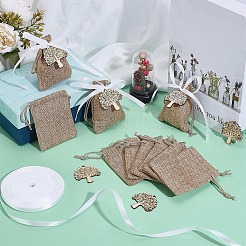 ポプラ材合板ペンダント  小麦  40.5x39.5x2.5mm  穴：3mm&nbsp;DIY-PH0031-77A
