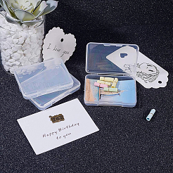 クリアプラスチックビーズ収納ケース  直方体の  透明  6.8x5.2x1.1cm  18個/セット&nbsp;CON-BC0004-64
