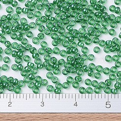 MIYUKIラウンドロカイユビーズ  日本製シードビーズ  11/0  （rr173)透明緑光沢  2x1.3mm  穴：0.8mm  約50000個/ポンド&nbsp;SEED-G007-RR0173