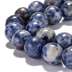 天然石ビーズ  ナチュラルブルースポットジャスパー  ラウンド  コーンフラワーブルー  10mm  穴：1mm  約37~38個/連  14.8~15インチ&nbsp;X-GSR10mmC036