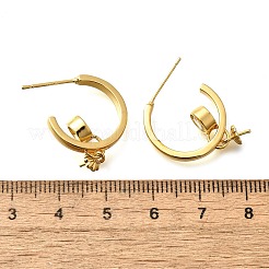真鍮製スタッドピアスパーツ  カドミウムフリー＆鉛フリー  長持ちメッキ  ゴールドカラー  26x6mm  ピン：1mm&nbsp;KK-R217-14G