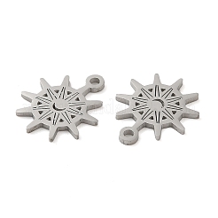 変色しない304ステンレススチールチャーム  レーザー切断  太陽のチャーム  ステンレス鋼色  15x12x1mm  穴：1.4mm&nbsp;STAS-J042-01P