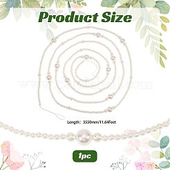 ABSプラスチック製の模造真珠の吊り下げ装飾品  フローラルホワイト  355cm&nbsp;HJEW-PH02595