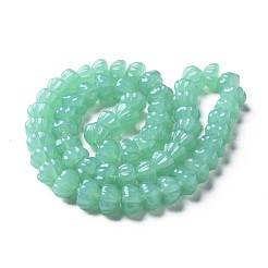 手作りランプワークビーズ連売り  カボチャ  淡いターコイズ  11~12x7~8mm  穴：1.6mm  約60個/連  17.13インチ〜18.70インチ（43.5~47.5cm）&nbsp;LAMP-T017-06A