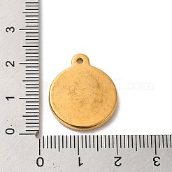 光る304ステンレススチールペンダント  エナメル  暗闇で光る  ゴールドカラー  フラットラウンドのチャーム  太陽  22x18x3mm  穴：1.6mm&nbsp;LS-STAS-K273-02A-G