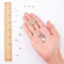 DIYスタッドピアス作り  304ステンレススチールスタッドピアス金具付き  201ステンレス製イヤーナットとプラスチック製イヤーナット  ステンレス鋼色  4mm / 5mm / 6mm / 8mm / 10mm  100個/箱&nbsp;DIY-SC0010-17