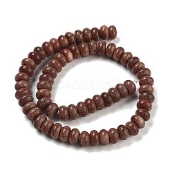 合成ゴールドストーン金砂石ビーズ連売り  ロンデル  10x6mm  穴：1.2mm  約64個/連  14.84''（37.7センチメートル）&nbsp;G-B077-B02-01