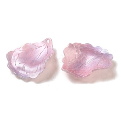 アクリルパーツ  葉  ピンク  25~26x23~24x4~6mm  穴：1~1.5mm&nbsp;SACR-C002-40B