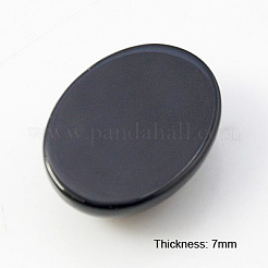天然石カボション  染色・加熱された黒瑪瑙  オーバル  ブラック  25x18x7mm&nbsp;X-G-G082-18x25x7mm-2
