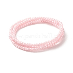 ウエストビーズ  女性用アクリルビーズストレッチウエストチェーン  ピンク  31.65インチ（80.4cm）  ビーズ：4mm&nbsp;NJEW-C00029-06