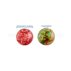 スプレープリントガラスビーズ  ラウンド  ミックスカラー  8~8.5mm  穴：1.5mm  13色  20個/カラー  260個/箱&nbsp;GLAA-TA0001-03