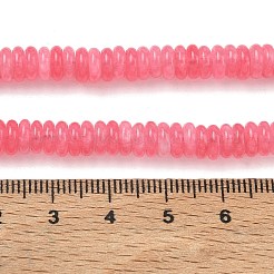 染め加工天然石ホワイトジェイドビーズ連売り  滑らかなロンデル  ライトコーラル  6.5x2mm  穴：1.1mm  約167個/連  14.76''（37.5センチメートル）&nbsp;GG-CBAC08A-A01-01