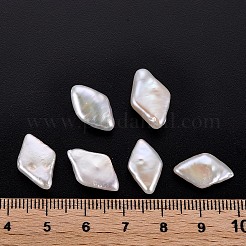 ナチュラルケシパールビーズ  養殖淡水パール  穴なし/ドリルなし  菱形  貝殻色  15~18x9~11x4~6mm&nbsp;PEAR-N020-I02